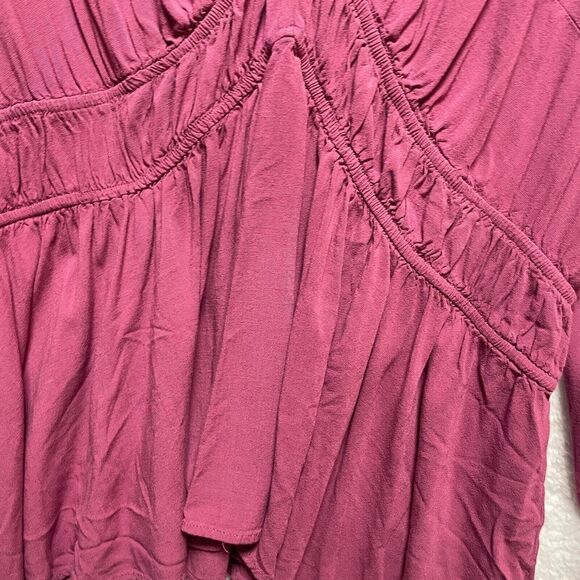 Torrid Rayon Slub Smocked Waist Detail Top In Violet Quartz Plus Size Woman's 3X - Picture 6 of 13